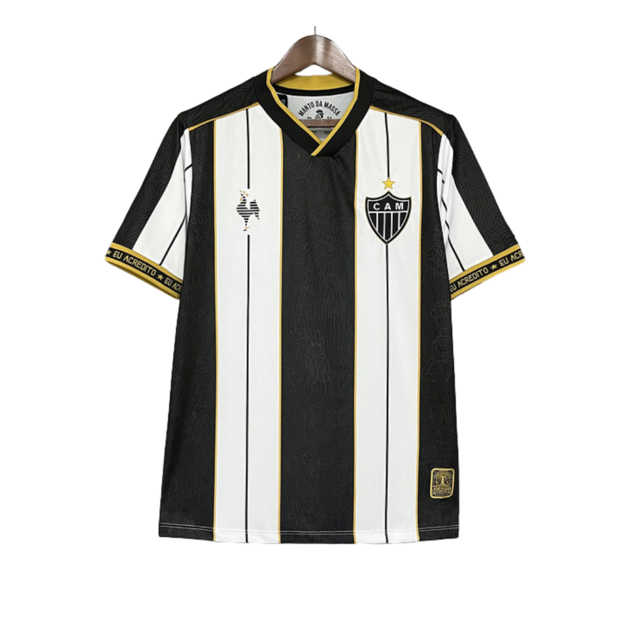 Camisa Atlético MIneiro Edição Especial 25/26 Torcedor Masculina - Branco + Preto