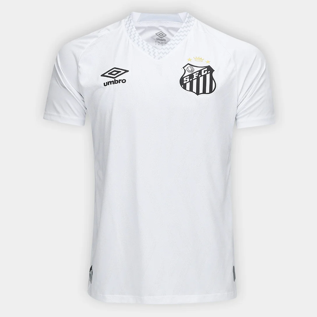 Camisa Santos I 25/26 Torcedor Umbro Masculina - Branco + Cinza