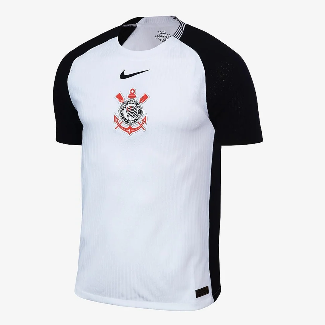 Camisa Nike Corinthians I 2025/26 Torcedor Masculina - Branco+Preto