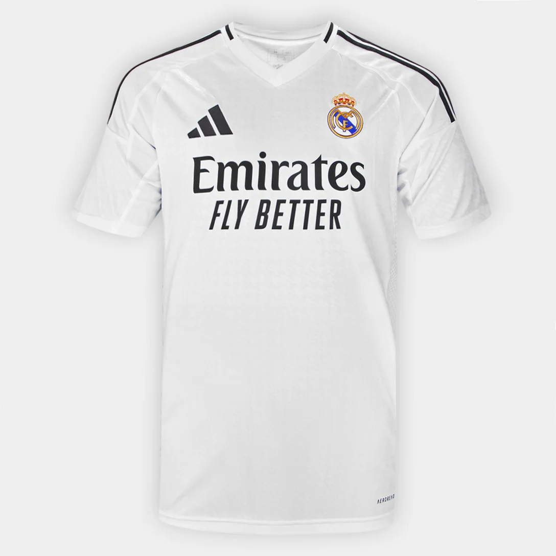 Camisa Real Madrid Home 24/25 Torcedor Adidas Masculina - Branca