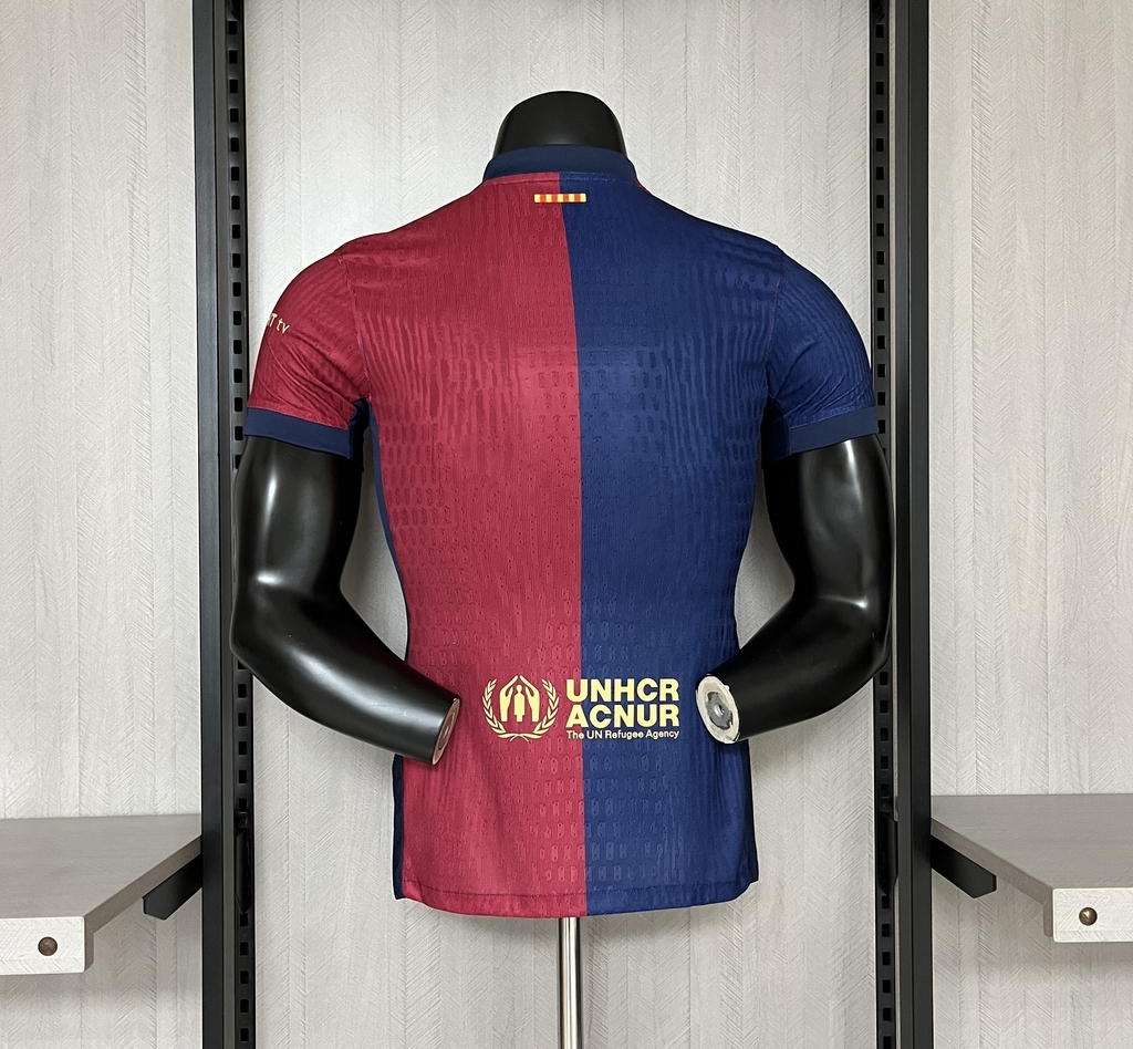 Camisa Barcelona I 2024/25 - Jogador Masculina - Vermelha + Azul