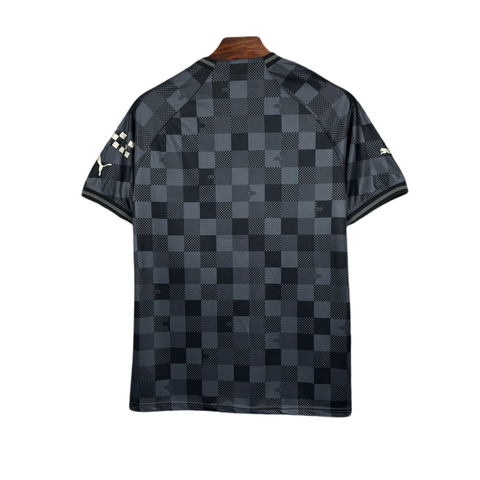 Camisa Manchester City LV Co Branded Torcedor Masculina - Preta e cinza