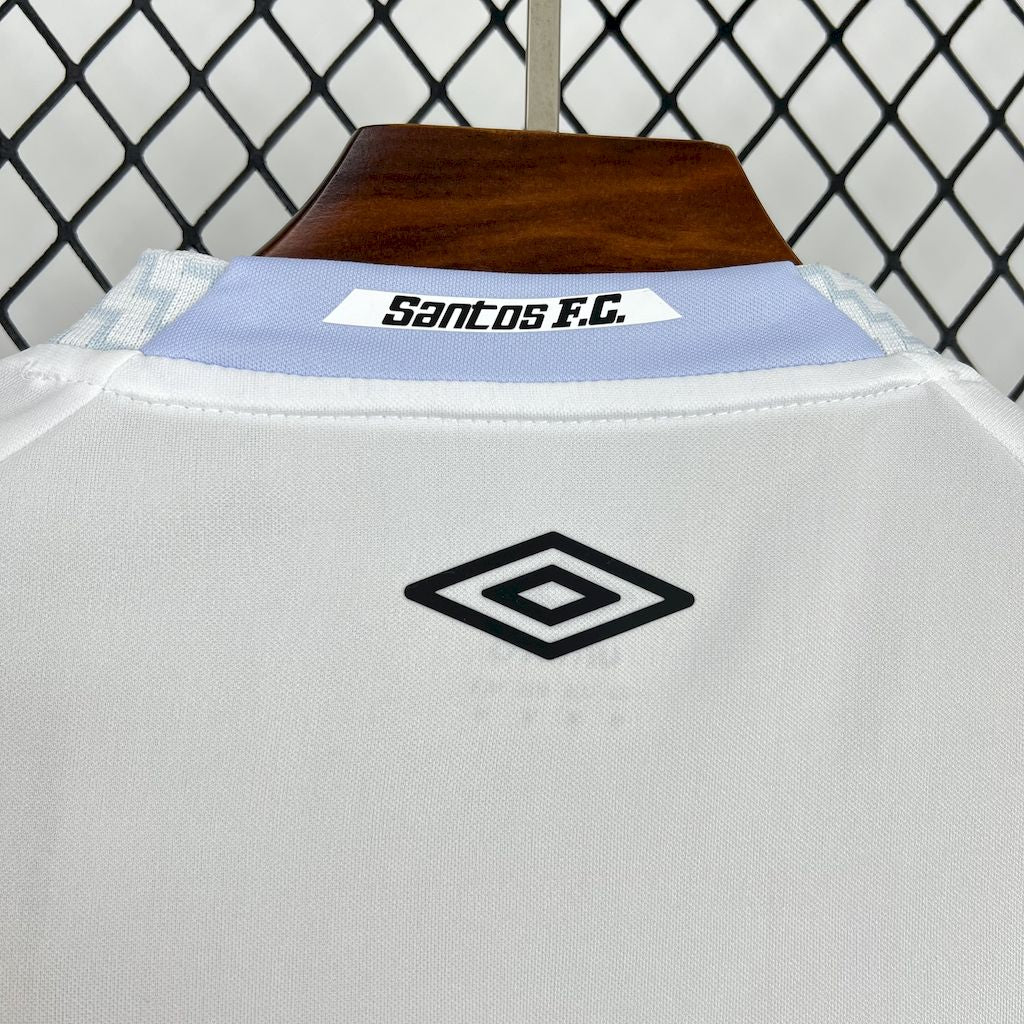 Camisa Santos I 25/26 Torcedor Umbro Masculina - Branco + Cinza