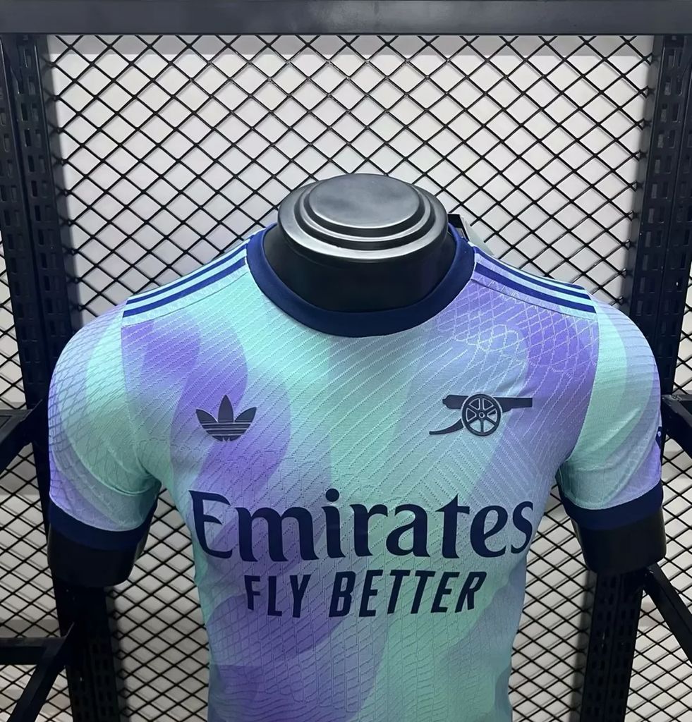 Camisa Arsenal III 2024/25 Jogador Masculina - Azul + Roxo