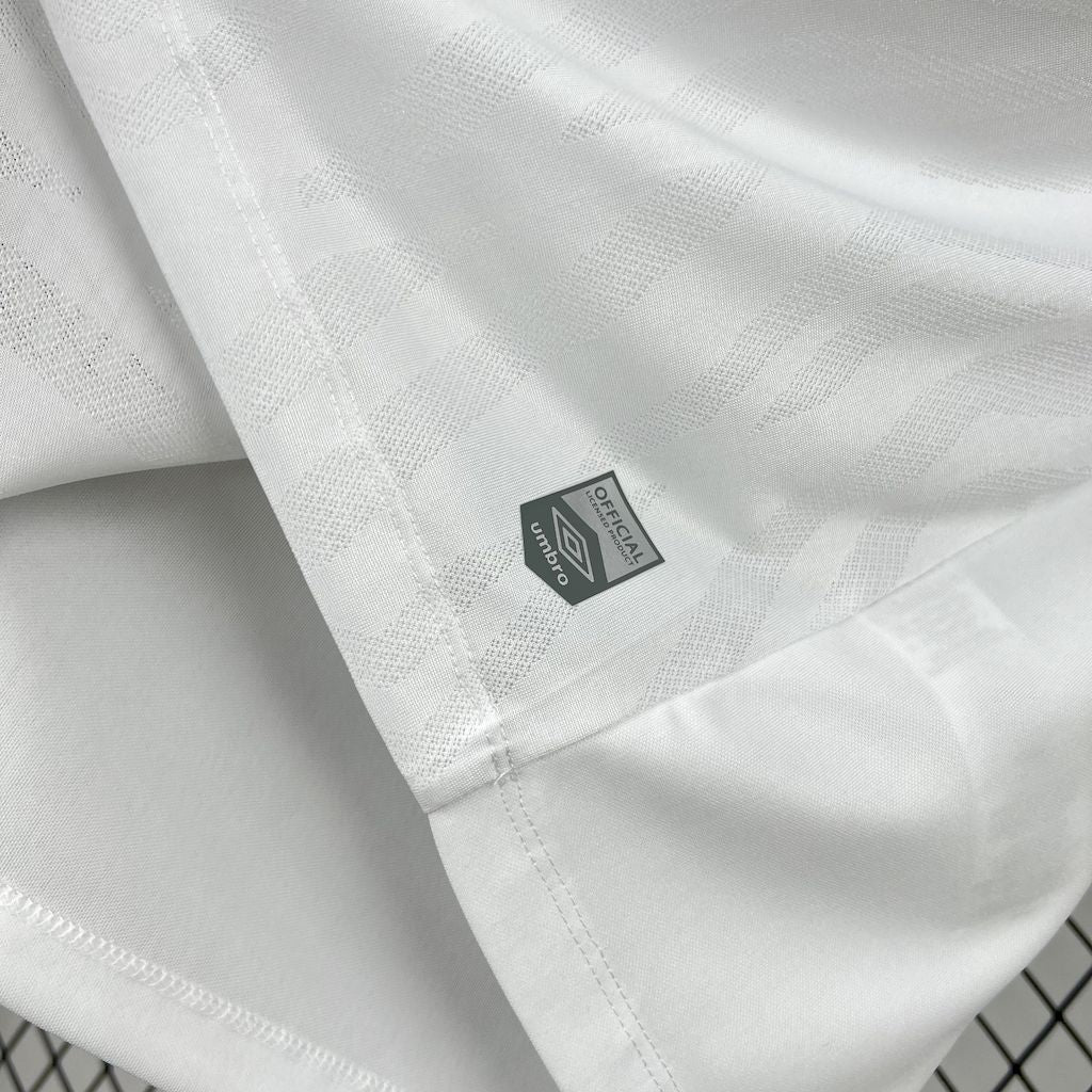 Camisa Santos I 25/26 Torcedor Umbro Masculina - Branco + Cinza