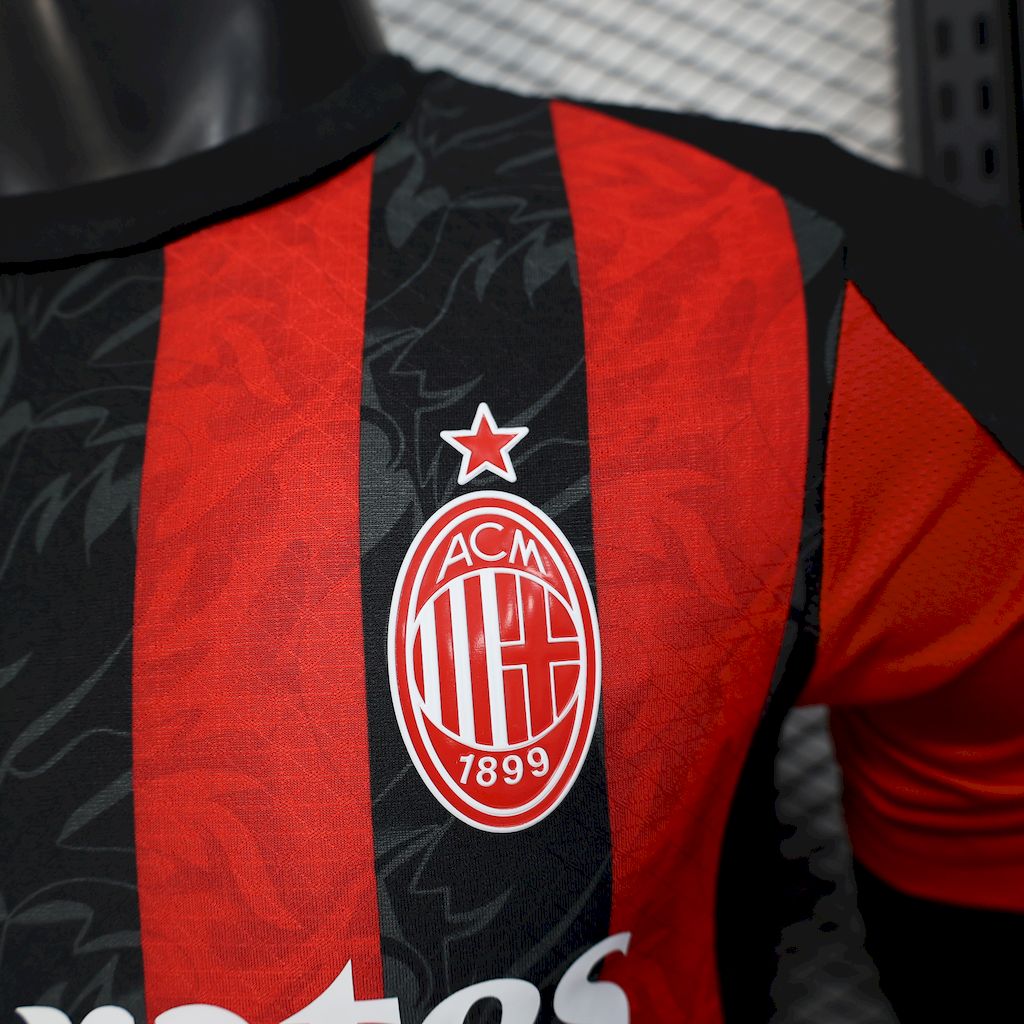 Camisa AC Milan I 2025/26 - Jogador Masculina - Vermelho e Preto