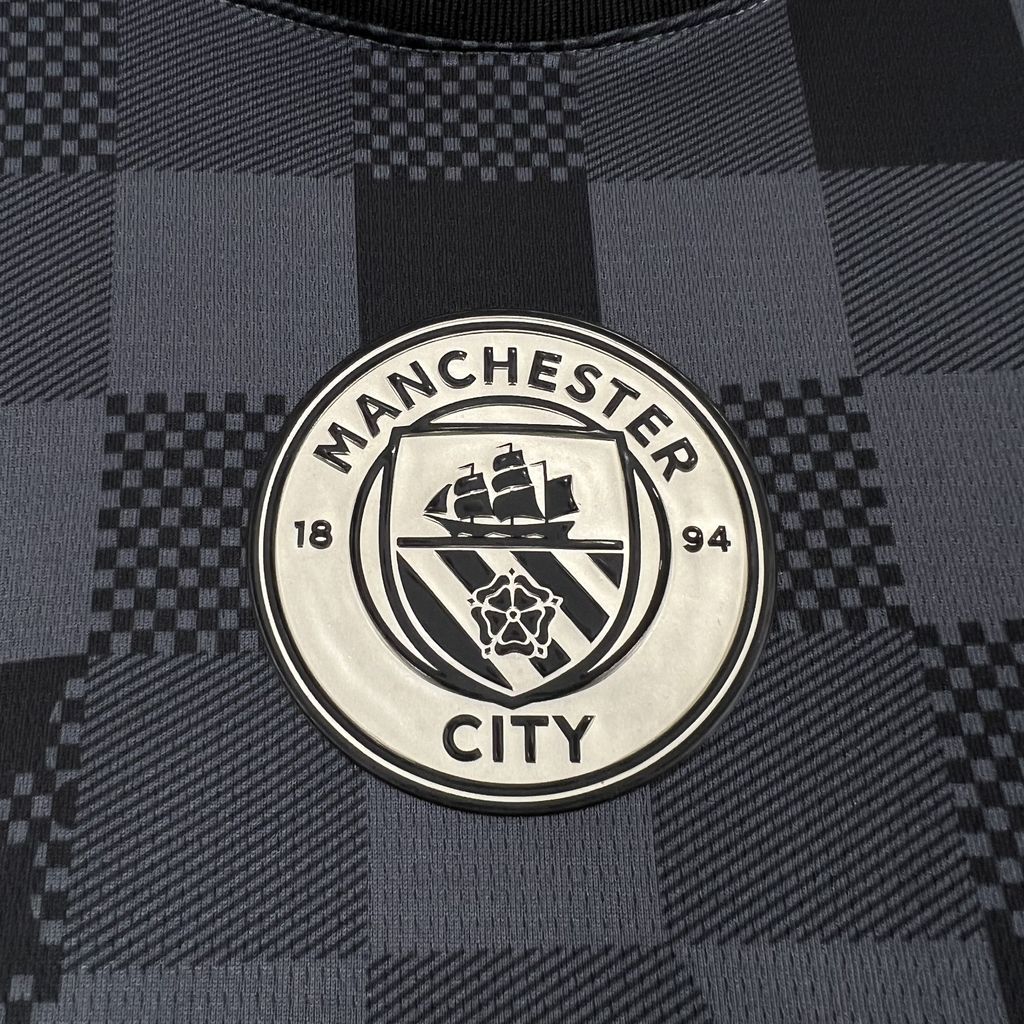 Camisa Manchester City LV Co Branded Torcedor Masculina - Preta e cinza