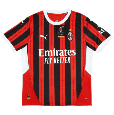 Camisa Milan Home 24/25 - Torcedor Puma Masculina - Vermelho e Preto