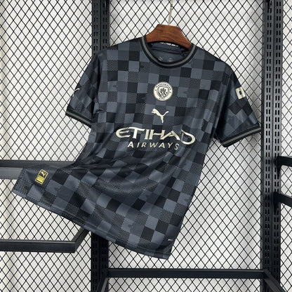 Camisa Manchester City LV Co Branded Torcedor Masculina - Preta e cinza