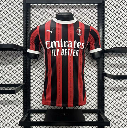 Camisa AC Milan I 2024/25 Jogador Masculina - Vermelha + Preta