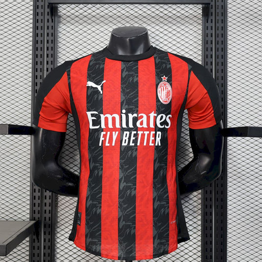 Camisa AC Milan I 2025/26 - Jogador Masculina - Vermelho e Preto