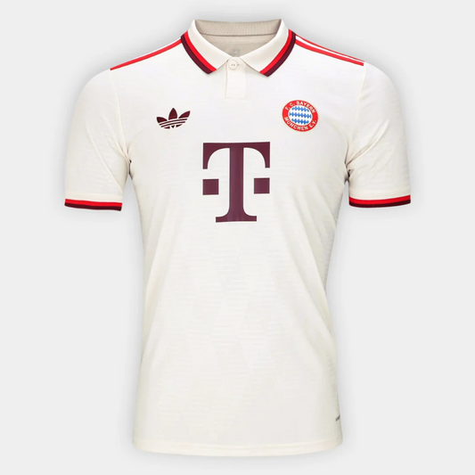Camisa Bayern de Munique Third 24/25 Torcedor Adidas Masculina - Branco+Vermelho