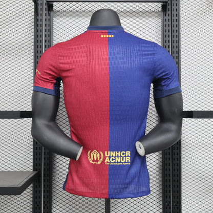 Camisa Barcelona 2024/25 COLDPLAY - Jogador Masculina - Vermelha + Azul