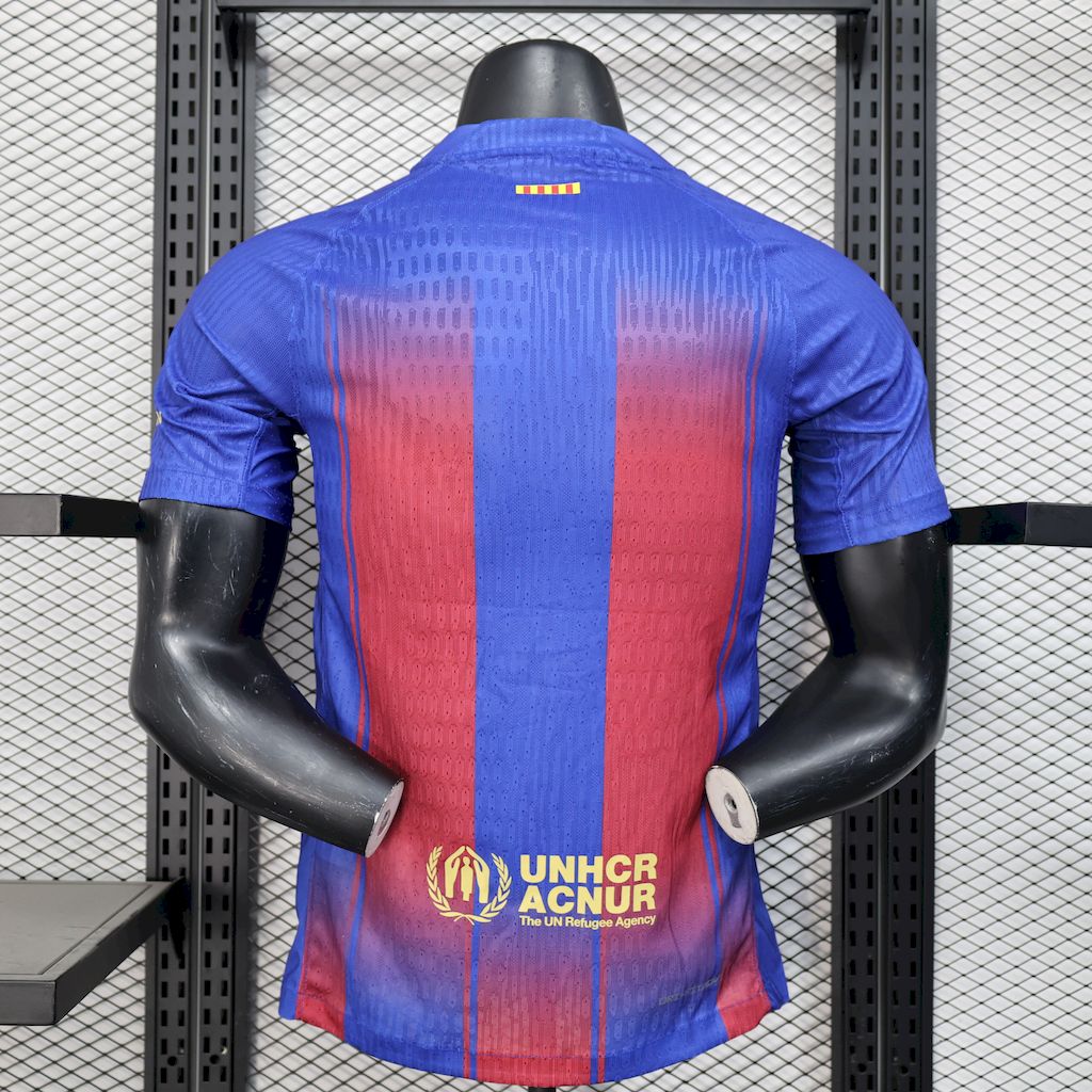 Camisa Barcelona I 2025/26 - Jogador Masculina - Azul e vermelha