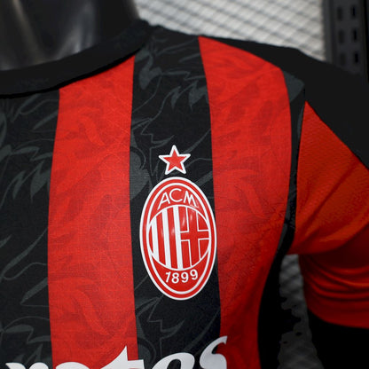 Camisa AC Milan I 2025/26 - Jogador Masculina - Vermelho e Preto